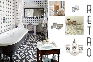 Planche inspiration rétro pour salle de bain