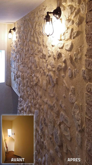 Mur en pierre à la chaux naturelle (Drôme)