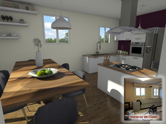 Agrandissement, agencement et Décoration Cuisine (Travaux en cours de réalisation) - Lanester